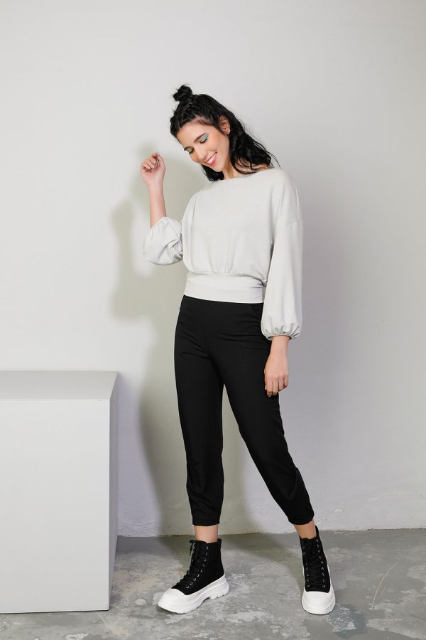 3. Straight leg trousers with design pleats black 124432033